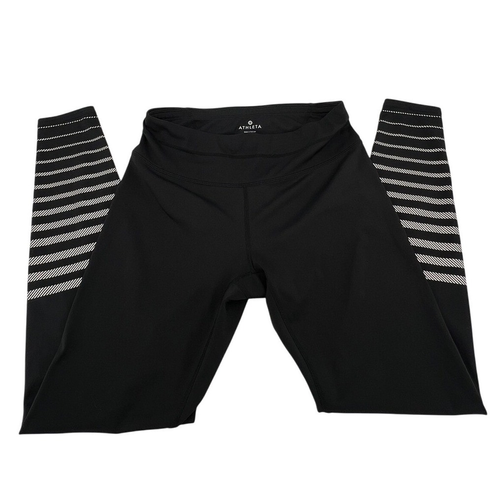Athleta Leggings SP Black Striped Athletic Workout Yoga Pants